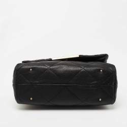 Pre Owned CH Carolina Herrera Black Quilted Leather Flap Chain Shoulder Bag