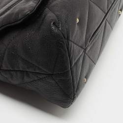 Pre Owned CH Carolina Herrera Black Quilted Leather Flap Chain Shoulder Bag
