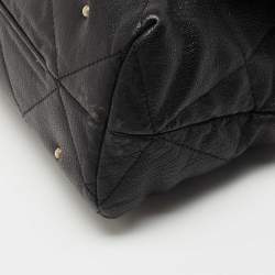 Pre Owned CH Carolina Herrera Black Quilted Leather Flap Chain Shoulder Bag