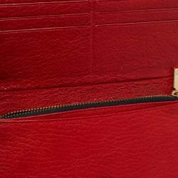 Pre Owned محفظة كونتينينتال كارولينا هيريرا جلد منقوش ذهبي ميتاليك بقلاب