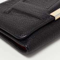 Pre Owned محفظة كونتينينتال كارولينا هيريرا  جلد منقوش ذهبي ميتاليك بقلاب