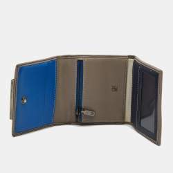 Pre Owned CH Carolina Herrera Grey Quilted Leather Logo Trifold Wallet