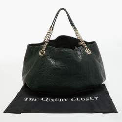 Pre Owned CH Carolina Herrera Green Monogram Leather Chain Bag