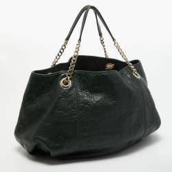 Pre Owned CH Carolina Herrera Green Monogram Leather Chain Bag
