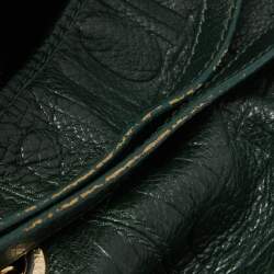 Pre Owned CH Carolina Herrera Green Monogram Leather Chain Bag