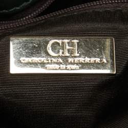 Pre Owned CH Carolina Herrera Green Monogram Leather Chain Bag