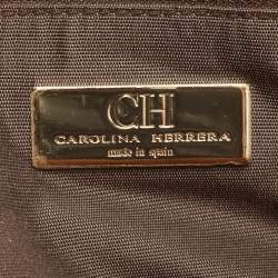 Pre Owned CH Carolina Herrera Beige Monogram Leather Hobo with Wallet