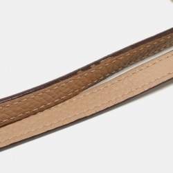 Pre Owned CH Carolina Herrera Beige Embossed Nubuck Leather Chain Tote