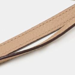 Pre Owned CH Carolina Herrera Beige Embossed Nubuck Leather Chain Tote