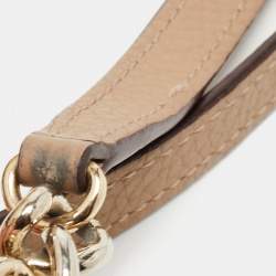 Pre Owned CH Carolina Herrera Beige Embossed Nubuck Leather Chain Tote