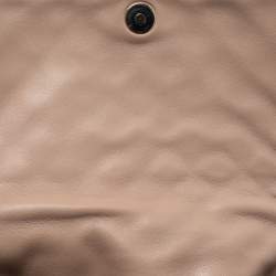 Pre Owned CH Carolina Herrera Beige Quilted Leather Chain Flap Shoulder Bag