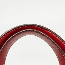 Pre Owned CH Carolina Herrera Embossed Stitch Nylon and Leather Zip Tote