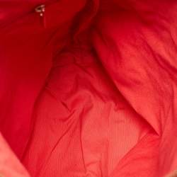 Pre Owned CH Carolina Herrera Embossed Stitch Nylon and Leather Zip Tote