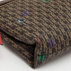 Pre Owned CH Carolina Herrera Brown/Gold Signature Coated Canvas Inro Clutch Bag