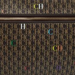 Pre Owned CH Carolina Herrera Brown/Gold Signature Coated Canvas Inro Clutch Bag