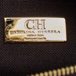 Pre Owned CH Carolina Herrera Brown/Gold Signature Coated Canvas Inro Clutch Bag