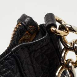 Pre Owned CH Carolina Herrera Black Leather Tassel Hobo