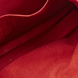Pre Owned CH Carolina Herrera Red Monogram Leather Shopper Tote