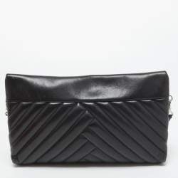 مملوكة مسبقًا CH Carolina Herrera Black Quilted Leather Crossbody Bag 