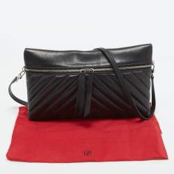 مملوكة مسبقًا CH Carolina Herrera Black Quilted Leather Crossbody Bag 