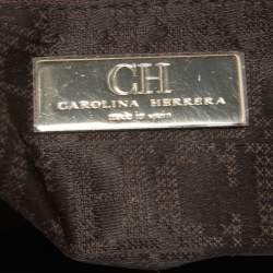 Pre Owned CH Carolina Herrera Dark Orange Grain Leather Chain Shoulder Bag