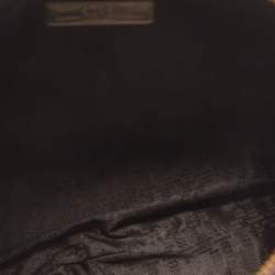 Pre Owned CH Carolina Herrera Dark Orange Grain Leather Chain Shoulder Bag