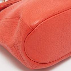 Pre Owned CH Carolina Herrera Dark Orange Grain Leather Chain Shoulder Bag