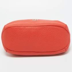 Pre Owned CH Carolina Herrera Dark Orange Grain Leather Chain Shoulder Bag