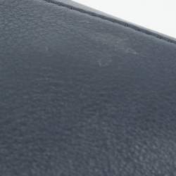 Pre Owned CH Carolina Herrera Navy Blue Leather Bow Flap Shoulder Bag 