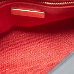 Pre Owned CH Carolina Herrera Navy Blue Leather Bow Flap Shoulder Bag 