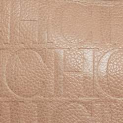 Pre Owned CH Carolina Herrera Beige Leather Minuetto Flap Top Handle Bag