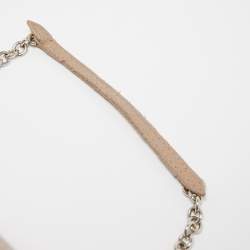 Pre Owned CH Carolina Herrera Beige Leather Minuetto Flap Top Handle Bag