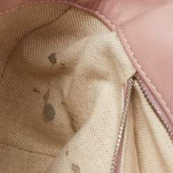 Pre Owned CH Carolina Herrera Burgundy Chevron Leather CH Logo Flap Shoulder Bag