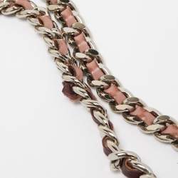 Pre Owned CH Carolina Herrera Burgundy Chevron Leather CH Logo Flap Shoulder Bag