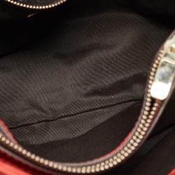 Pre Owned CH Carolina Herrera Red Embossed Leather Chain Tote