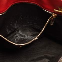 Pre Owned CH Carolina Herrera Red Embossed Leather Chain Tote