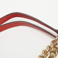 Pre Owned CH Carolina Herrera Red Embossed Leather Chain Tote