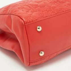 Pre Owned CH Carolina Herrera Red Embossed Leather Chain Tote