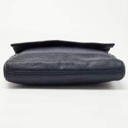 Pre Owned CH Carolina Herrera Blue Leather Flap Shoulder Bag