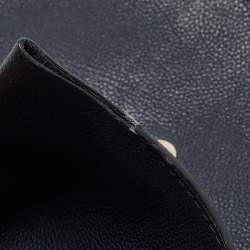 Pre Owned CH Carolina Herrera Blue Leather Flap Shoulder Bag