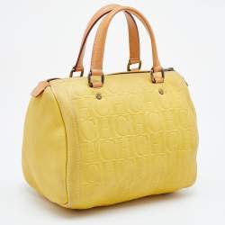 مملوكة مسبقًا CH Carolina Herrera Yellow Leather Andy Boston Bag