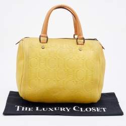 مملوكة مسبقًا CH Carolina Herrera Yellow Leather Andy Boston Bag