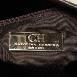 Pre Owned حقيبة يد كارولينا هيريرا بسلسلة كانفاس مقوى مونوغرام كريمي