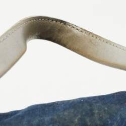 Pre Owned CH Carolina Herrera Blue Monogram Denim Andy Boston Bag