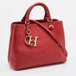 Pre Owned CH Carolina Herrera Red Leather Tote