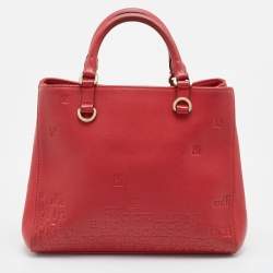 Pre Owned CH Carolina Herrera Red Leather Tote
