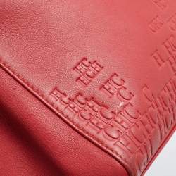Pre Owned CH Carolina Herrera Red Leather Tote