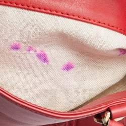 Pre Owned CH Carolina Herrera Red Leather Tote