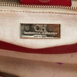 Pre Owned CH Carolina Herrera Red Leather Tote
