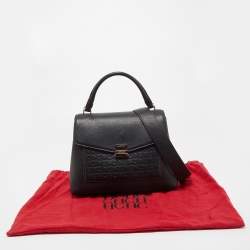 Pre Owned حقيبة كارولينا هيريرا جلد بني مونوغرامي بيد علوية